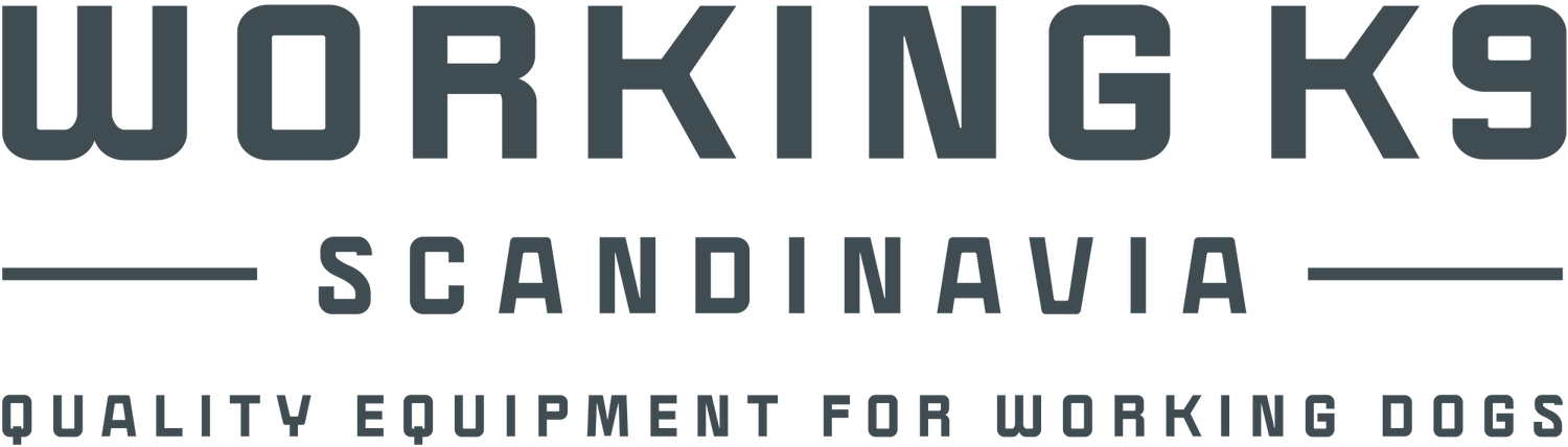 Logo of Working K9 Scandinavia, specializing in quality equipment for working dogs.