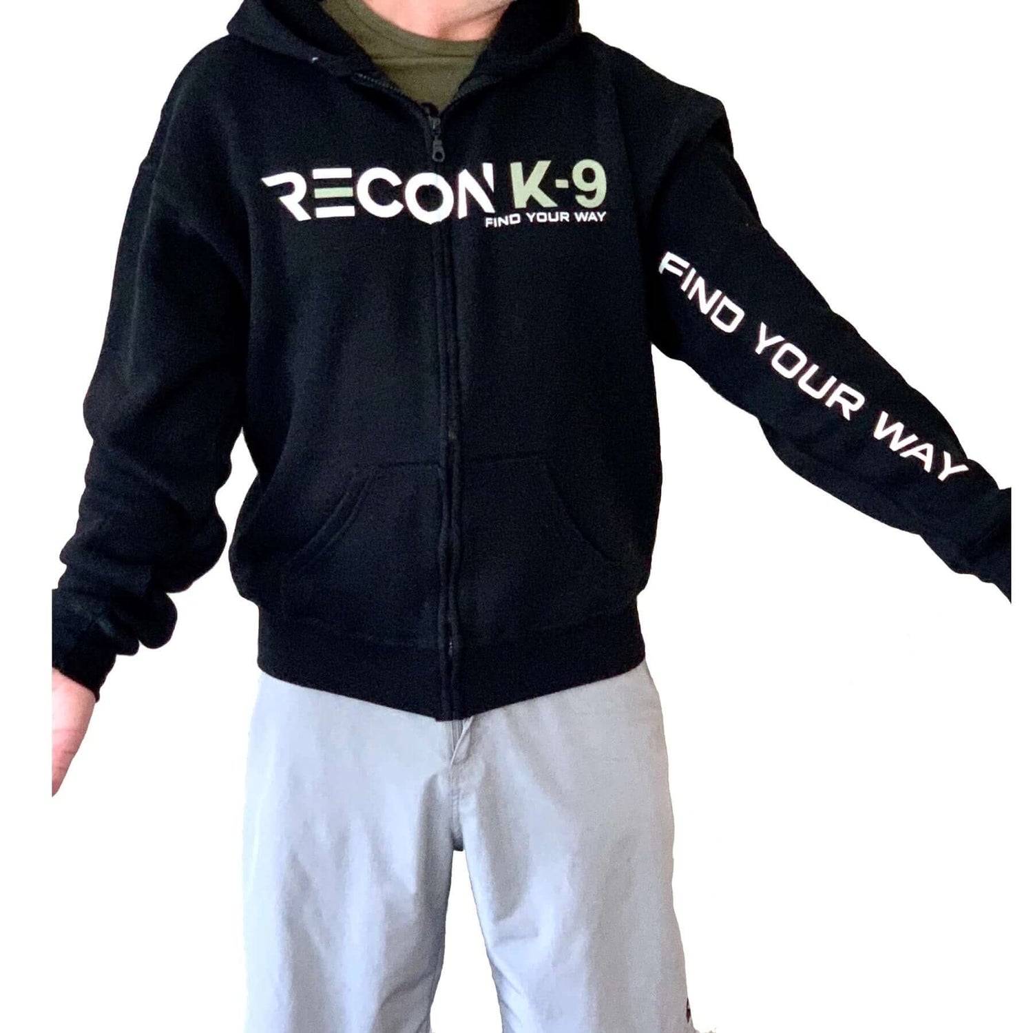 Hoodie, luvtröja med tryck - Full Zip Hoodie Sweatshirt - Working K9 Scandinavia