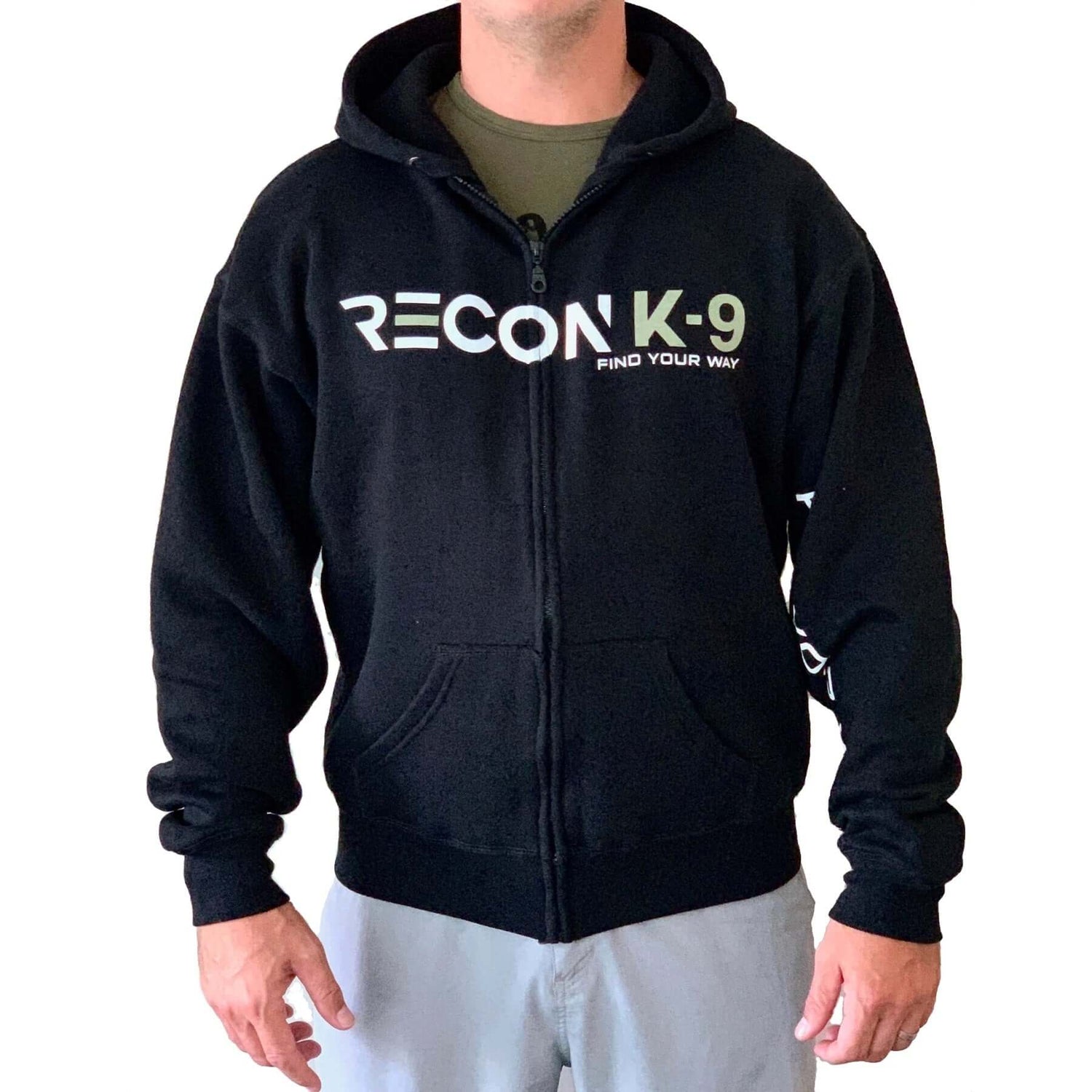 Hoodie, luvtröja med tryck - Full Zip Hoodie Sweatshirt - Working K9 Scandinavia